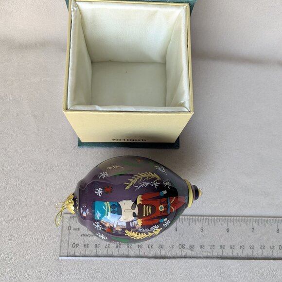Pier 1 One Nutcracker Glass Ornament Li Bien Hand Painted Finial 2019 Gift Box - Picture 5 of 6